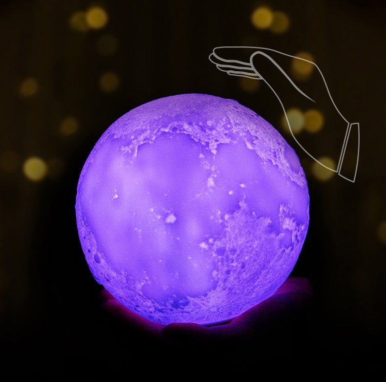 Creative Mini Rechargeable 3D Printed Moon 1-Light LED Table Lamp | Kalsten