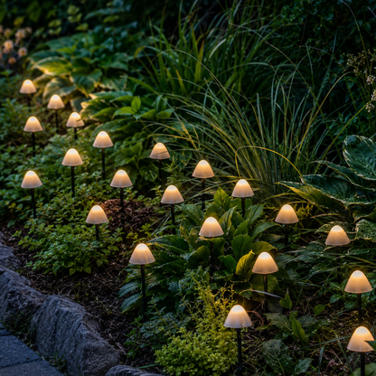 MushroomGlow Solar String Lights