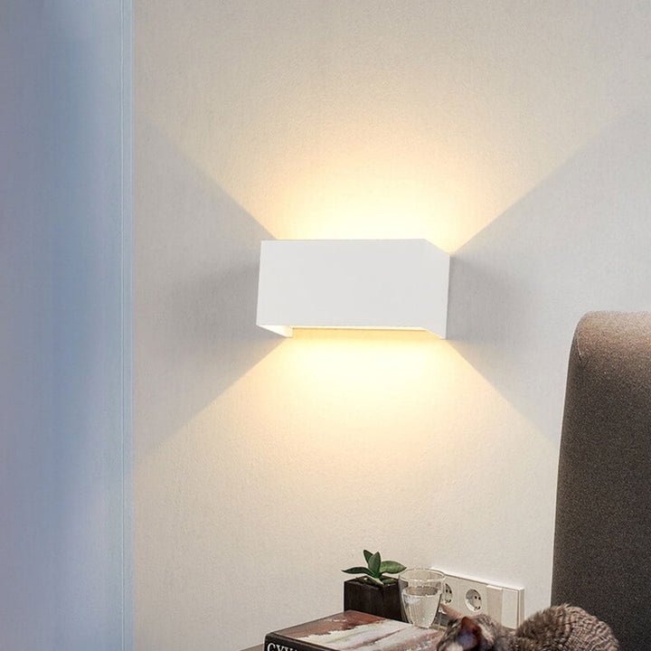 Modern Outdoor Waterproof Rectangular LED Up and Down Illuminated Outdoor Wall Sconce Lamp | Kalsten