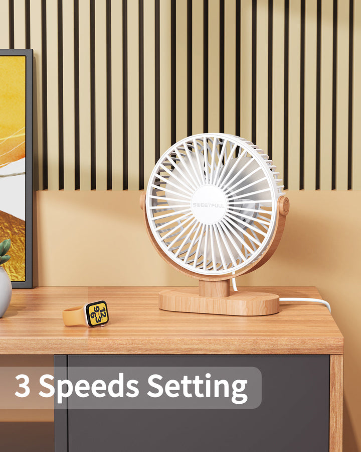 6.5 Inch USB Small Desk Fan for Home Office Car Outdoor Travel | Kalsten