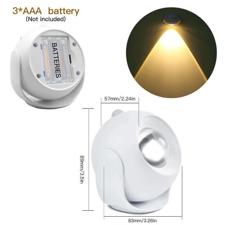 Adjustable Angle Human Sensing Light - Wireless Sunset Light for Indoor Use, Rechargeable Wall | Kalsten