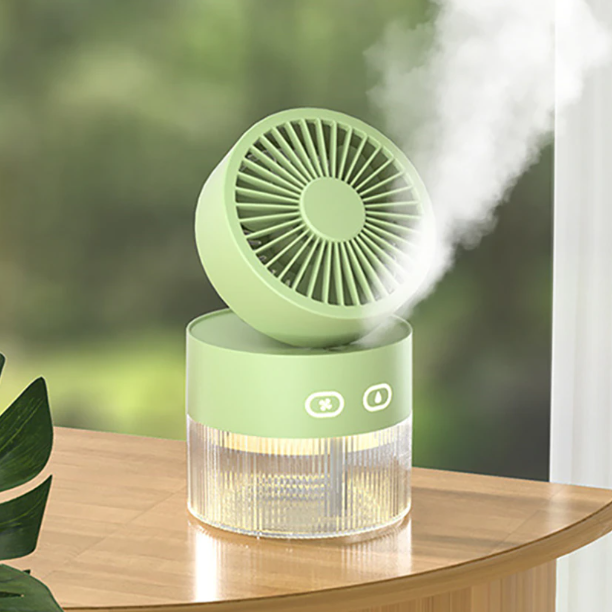 Mini Foldable USB Warm Light Spray Fan | Kalsten