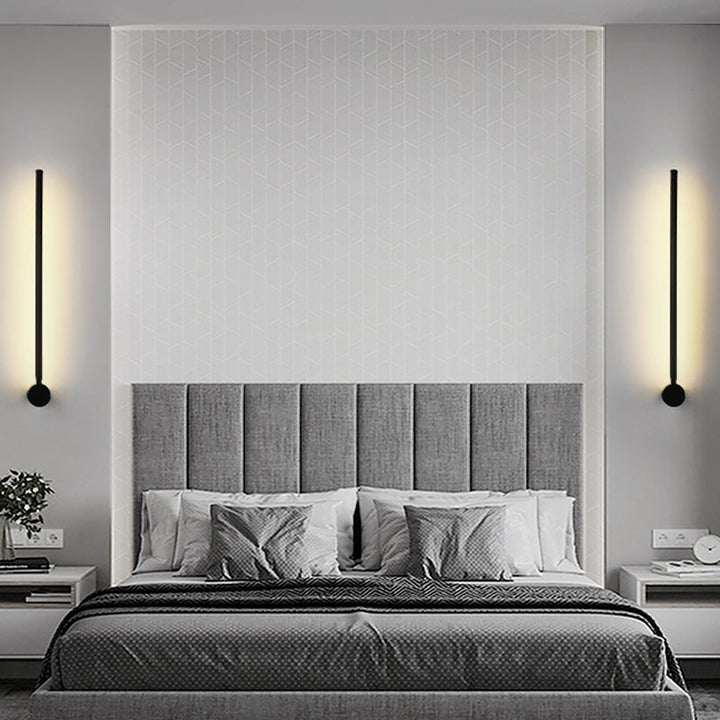 Swivelable Stick Wall Sconce Lighting Minimalist Metal Bedside LED Wall Mount Light | Kalsten