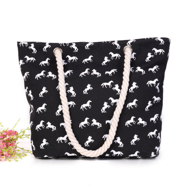 Beach bag in playful horse pattern Kalsten