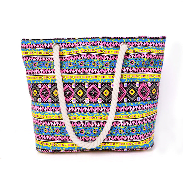 Large shopping bag with colorful ethnic pattern Kalsten