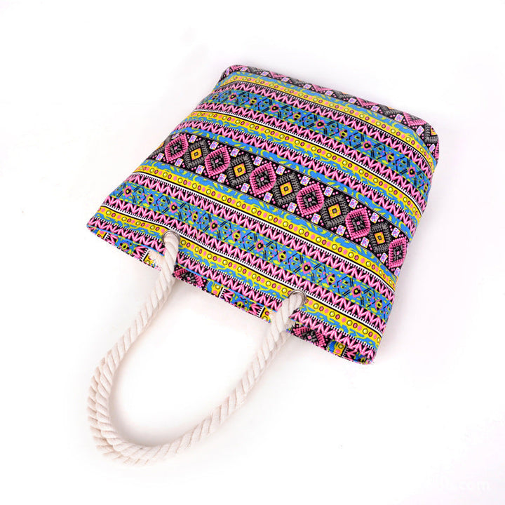 Large shopping bag with colorful ethnic pattern Kalsten