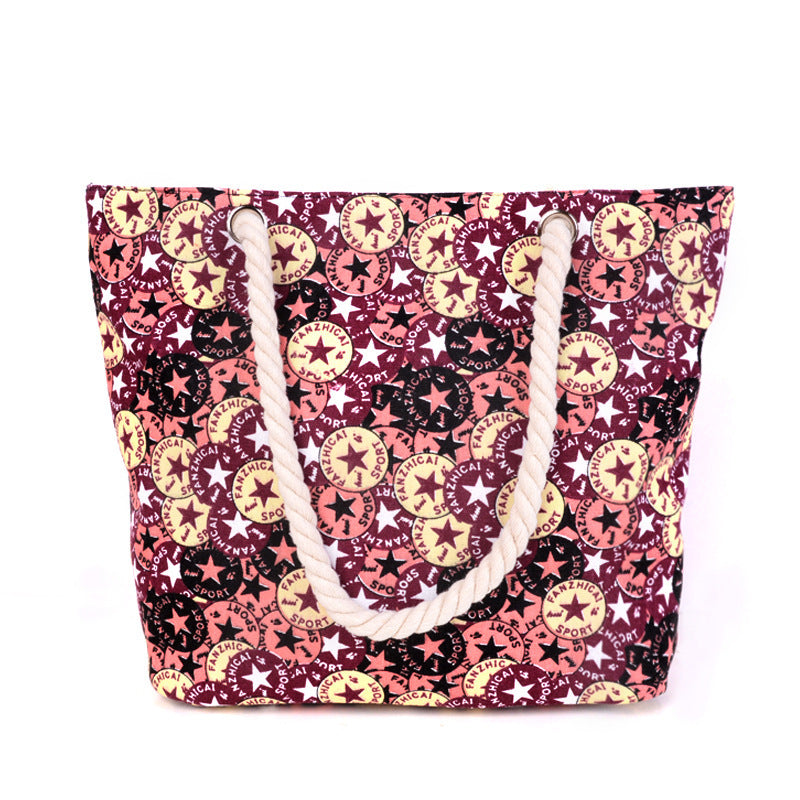 Large and Colorful Beach Bag with Mandala Pattern Kalsten