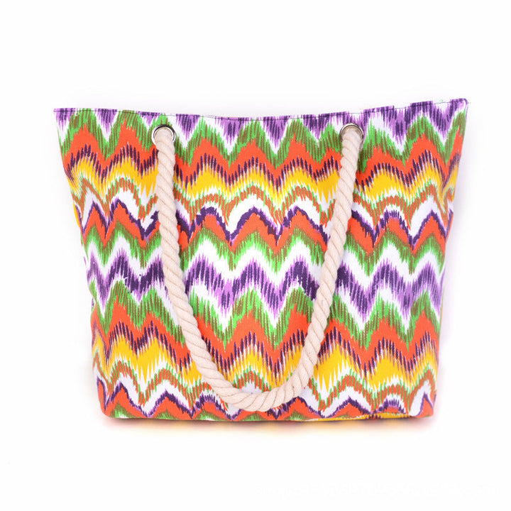 Large and Colorful Beach Bag with Mandala Pattern Kalsten