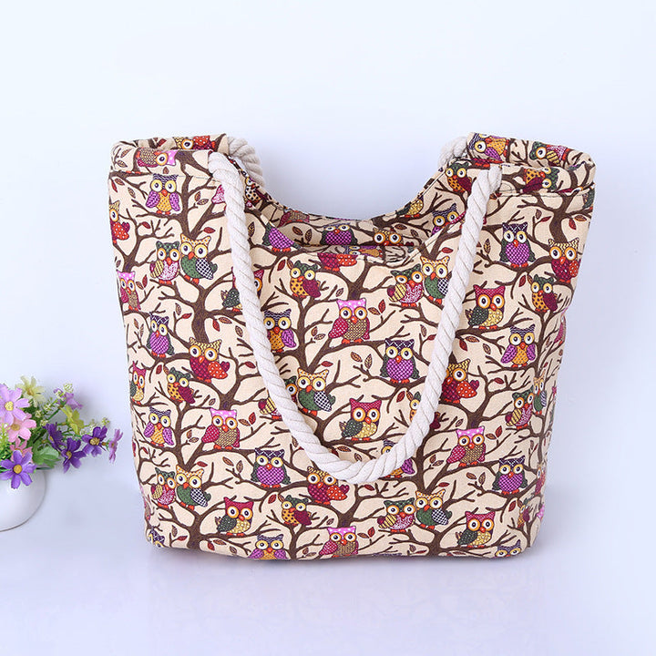 Beach bag with owl pattern Kalsten