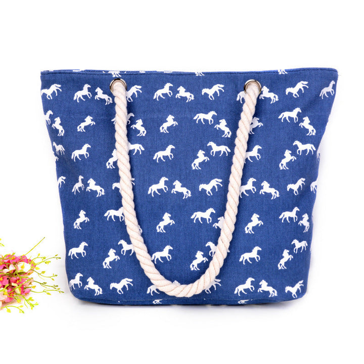 Beach bag in playful horse pattern Kalsten