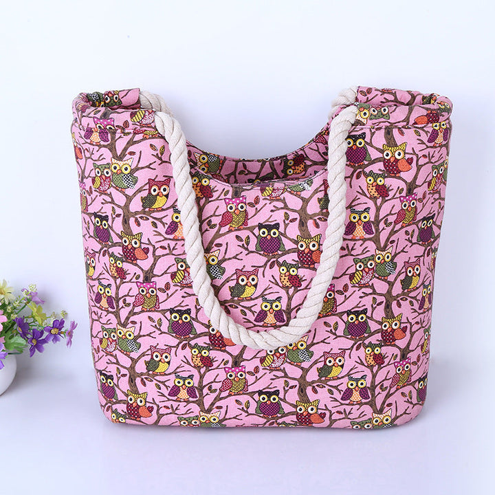 Beach bag with owl pattern Kalsten