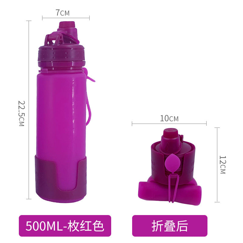 Women's foldable silicone drinking bottle with secure closure Kalsten