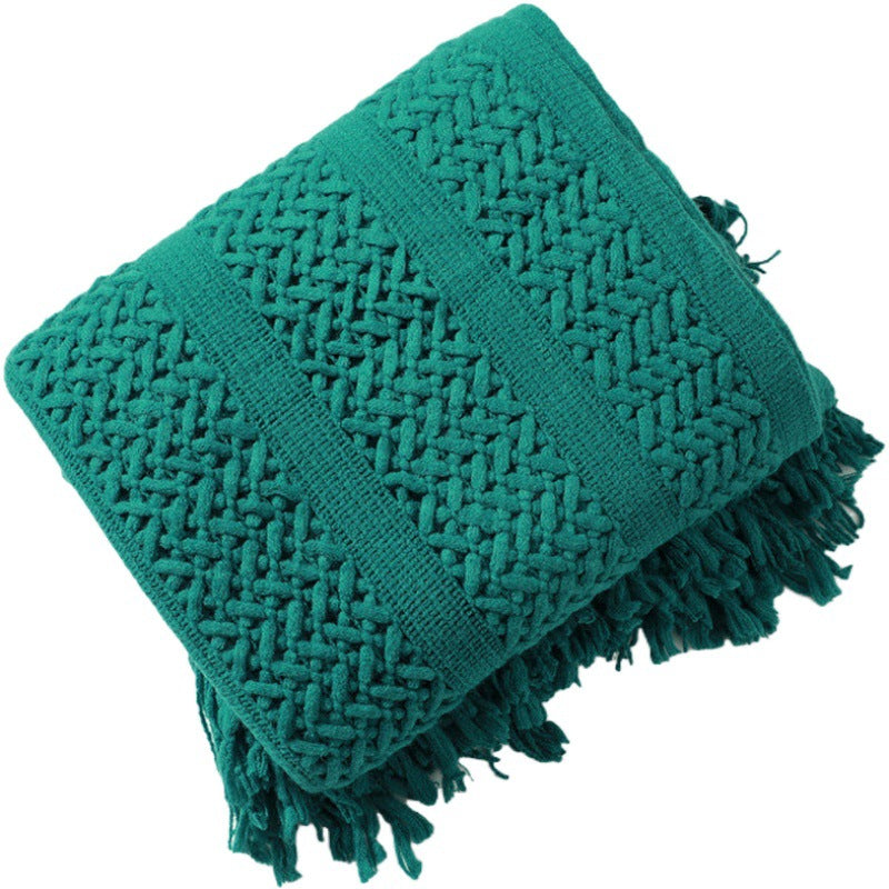 Women's Knit Blanket with Elegant Fringes Kalsten