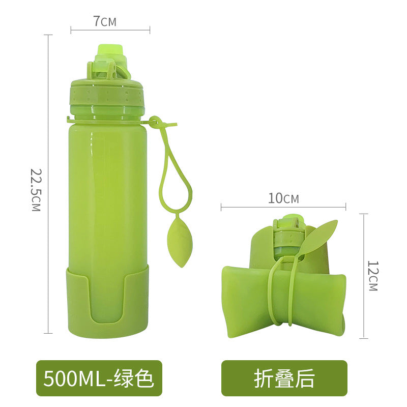 Women's foldable silicone drinking bottle with secure closure Kalsten