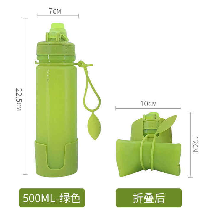 Women's foldable silicone drinking bottle with secure closure Kalsten