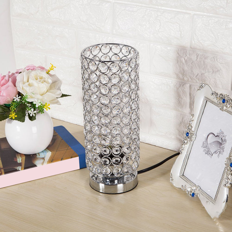 Crystal Table Lamp - Modern Night Light with Chrome Finish | Kalsten