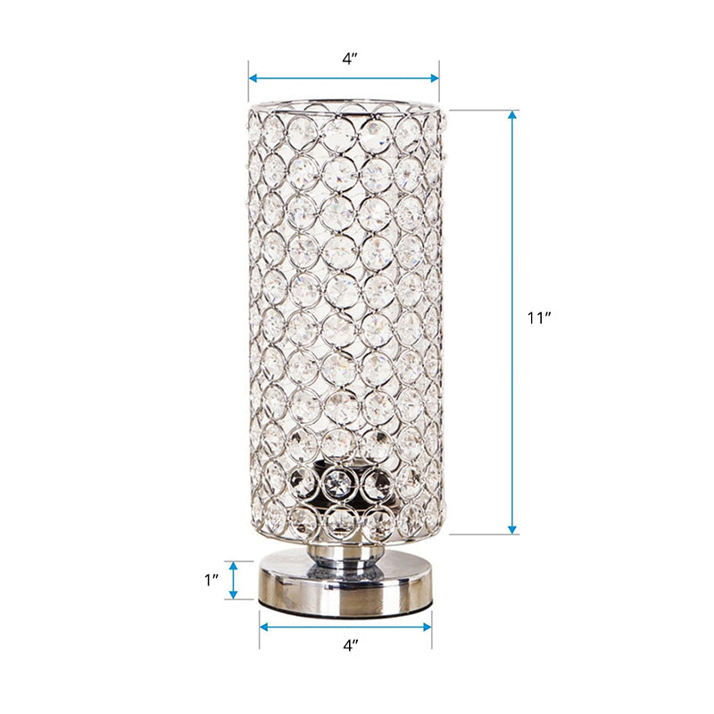 Crystal Table Lamp - Modern Night Light with Chrome Finish | Kalsten