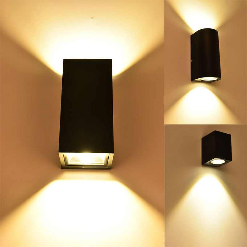 Aluminum Geometric Shaped Wall Sconce Minimalistic Black LED Wall Mount Light for Patio | Kalsten