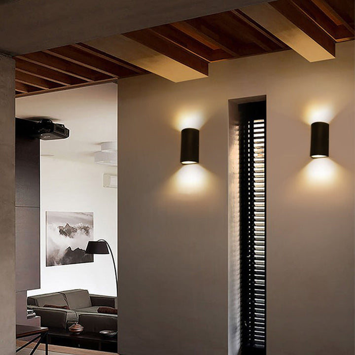 Aluminum Geometric Shaped Wall Sconce Minimalistic Black LED Wall Mount Light for Patio | Kalsten