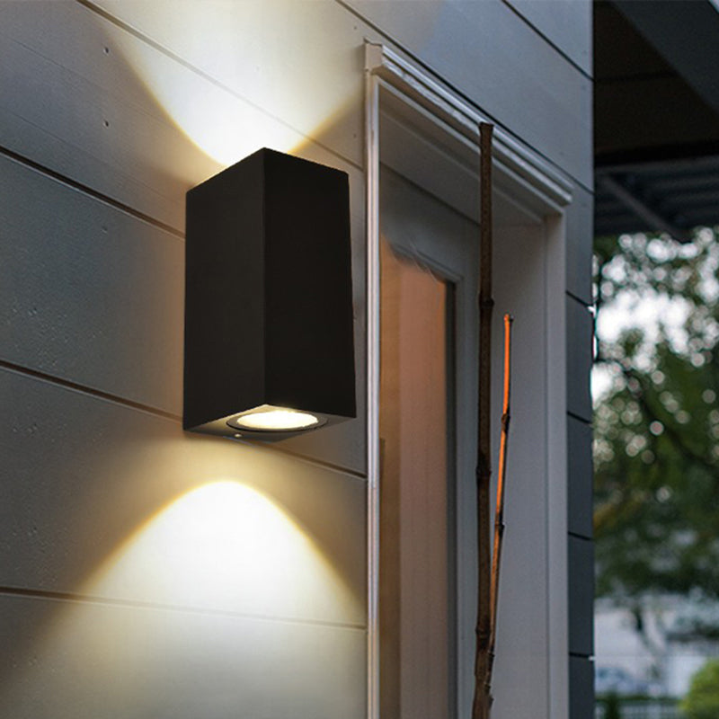Aluminum Geometric Shaped Wall Sconce Minimalistic Black LED Wall Mount Light for Patio | Kalsten