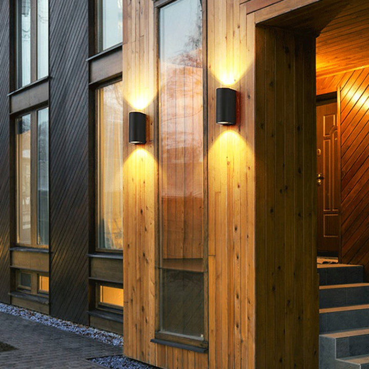 Aluminum Geometric Shaped Wall Sconce Minimalistic Black LED Wall Mount Light for Patio | Kalsten