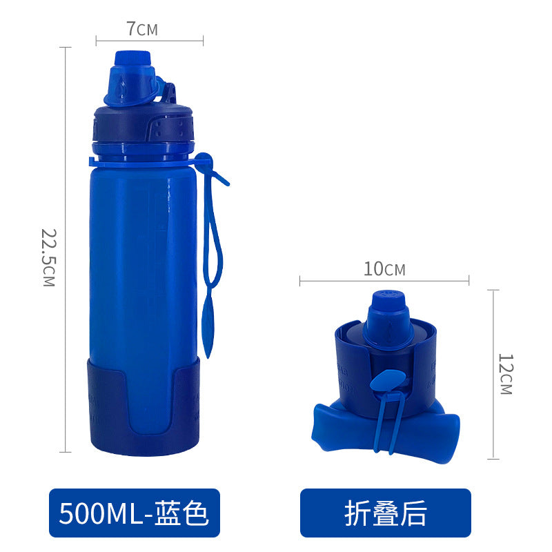 Women's foldable silicone drinking bottle with secure closure Kalsten