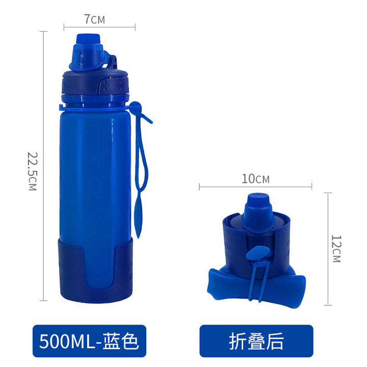 Women's foldable silicone drinking bottle with secure closure Kalsten