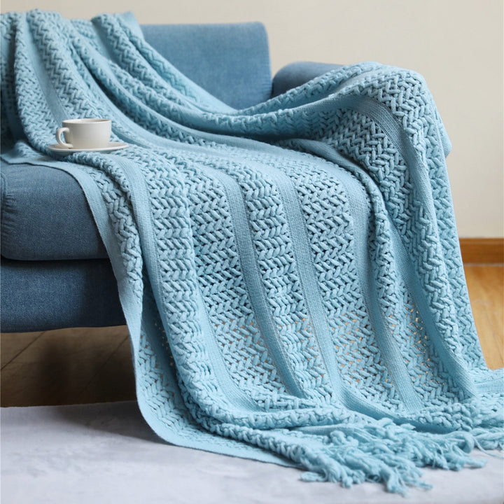 Women's Knit Blanket with Elegant Fringes Kalsten