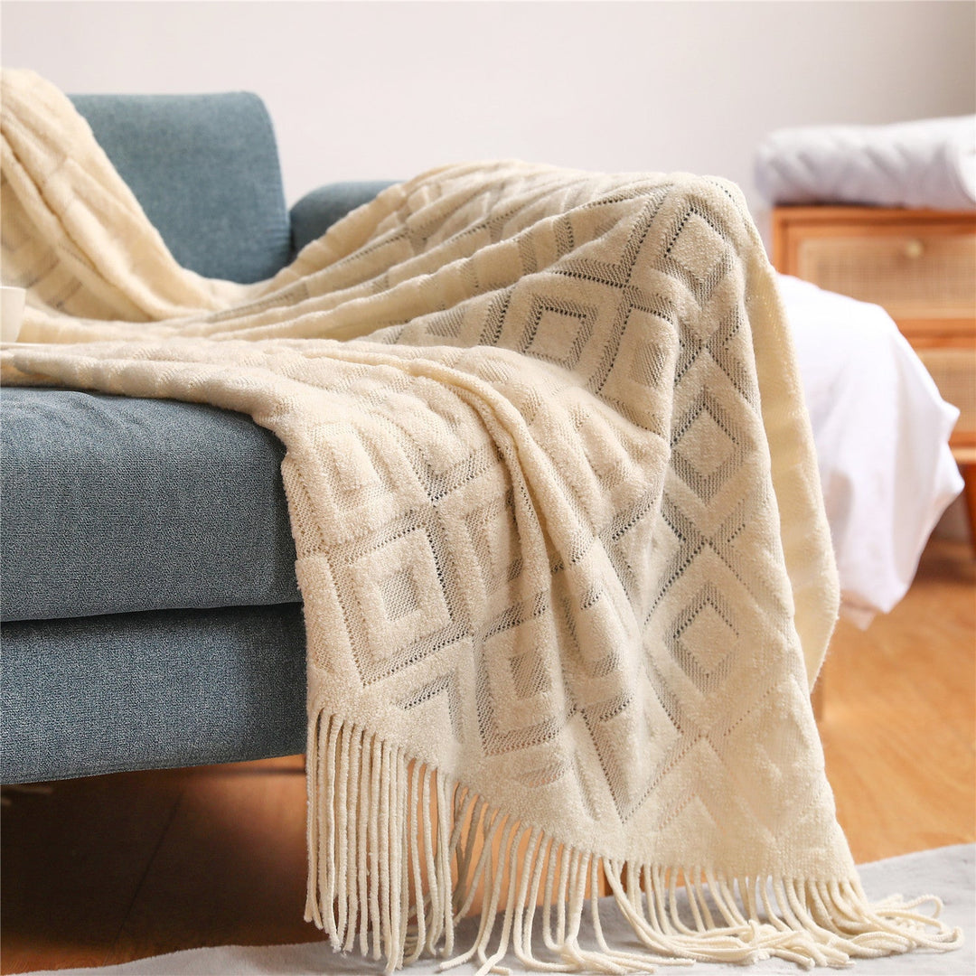 Women's Elegant Knit Blanket with Graphic Pattern Kalsten