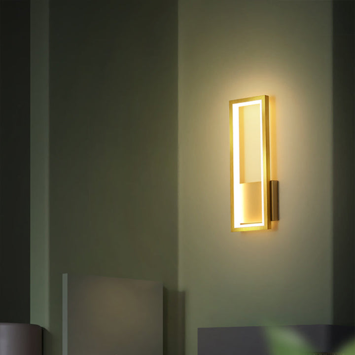 Minimalism Rectangle Wall Sconce Lighting Metal Foyer LED Wall Mount Light Fixture | Kalsten