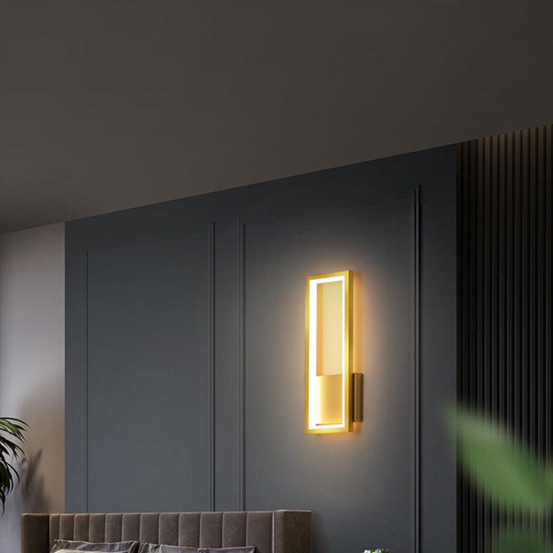 Minimalism Rectangle Wall Sconce Lighting Metal Foyer LED Wall Mount Light Fixture | Kalsten