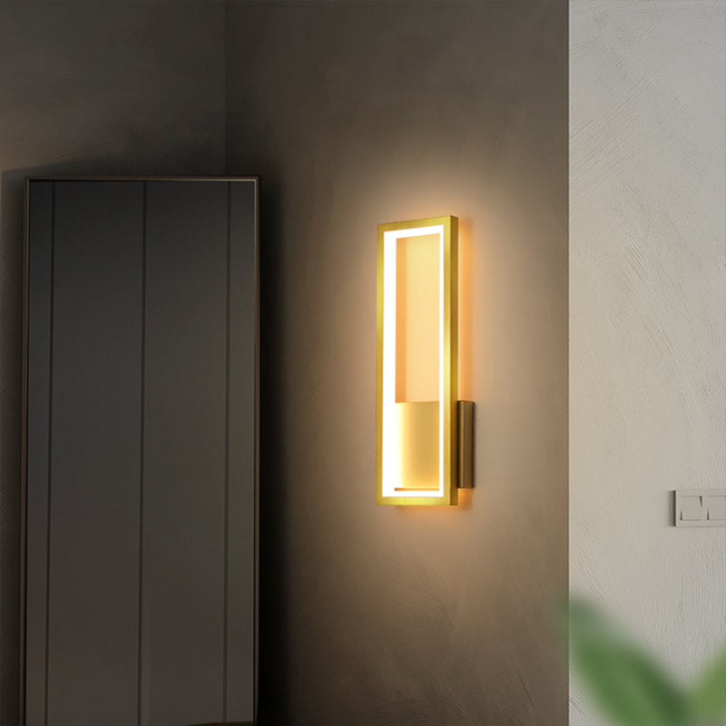 Minimalism Rectangle Wall Sconce Lighting Metal Foyer LED Wall Mount Light Fixture | Kalsten
