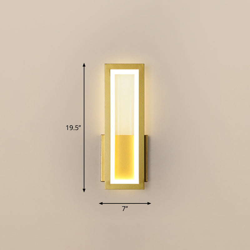 Minimalism Rectangle Wall Sconce Lighting Metal Foyer LED Wall Mount Light Fixture | Kalsten