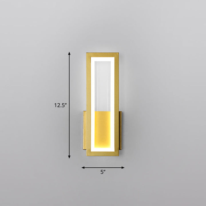 Minimalism Rectangle Wall Sconce Lighting Metal Foyer LED Wall Mount Light Fixture | Kalsten