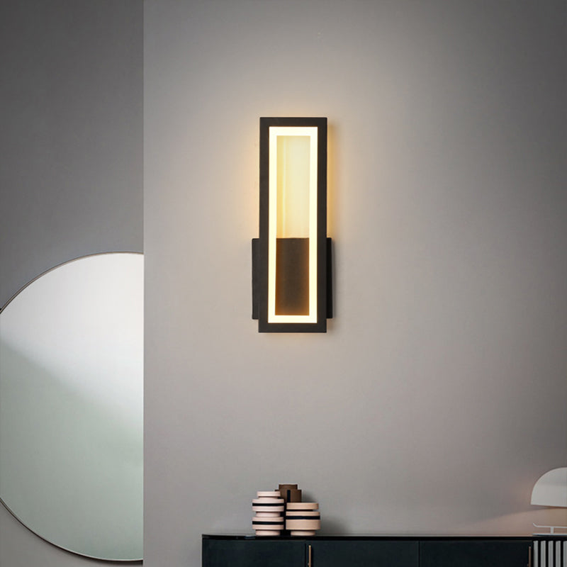 Minimalism Rectangle Wall Sconce Lighting Metal Foyer LED Wall Mount Light Fixture | Kalsten