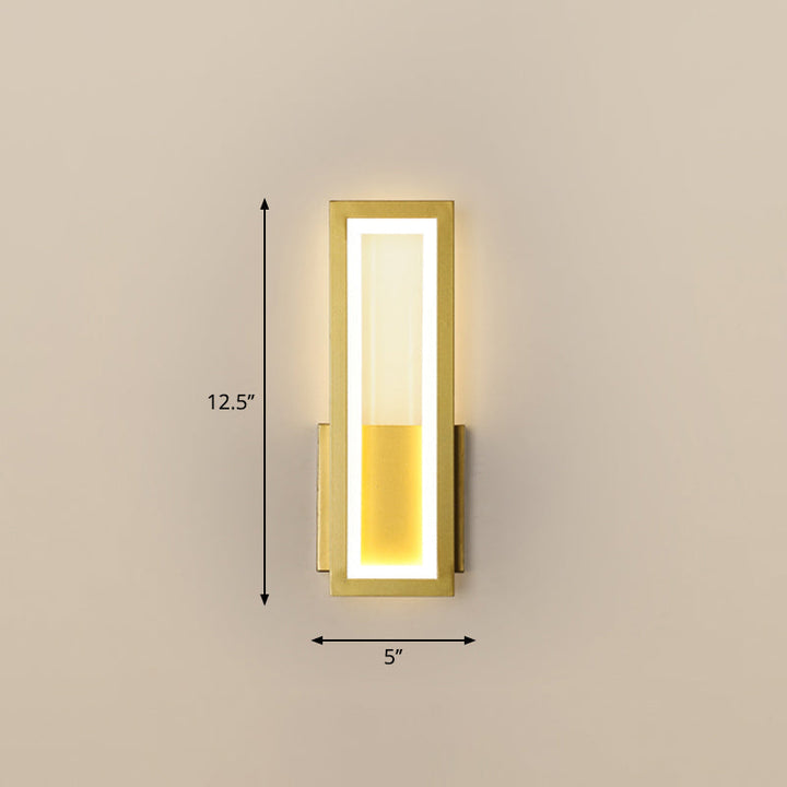 Minimalism Rectangle Wall Sconce Lighting Metal Foyer LED Wall Mount Light Fixture | Kalsten