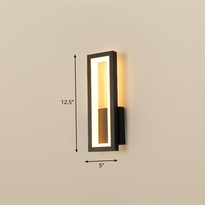 Minimalism Rectangle Wall Sconce Lighting Metal Foyer LED Wall Mount Light Fixture | Kalsten