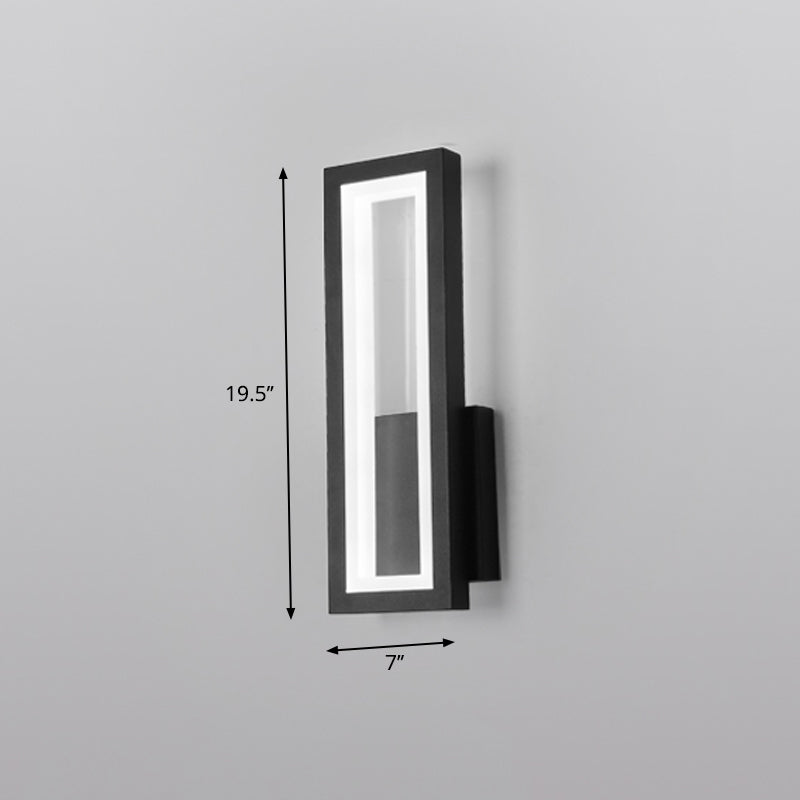 Minimalism Rectangle Wall Sconce Lighting Metal Foyer LED Wall Mount Light Fixture | Kalsten