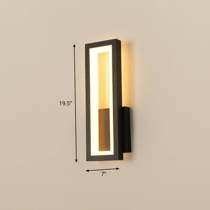 Minimalism Rectangle Wall Sconce Lighting Metal Foyer LED Wall Mount Light Fixture | Kalsten