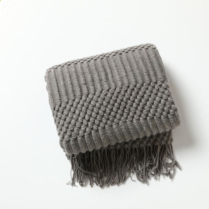 Women's high-quality knitted blanket with textured design Kalsten