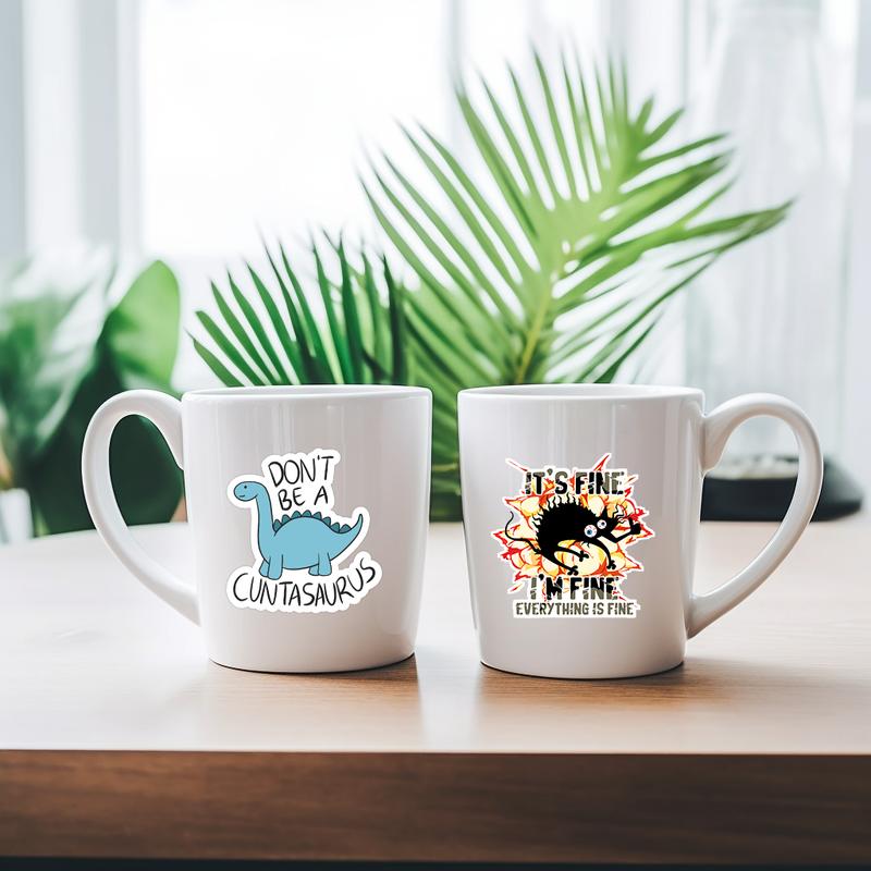 Set with 130 funny quote stickers