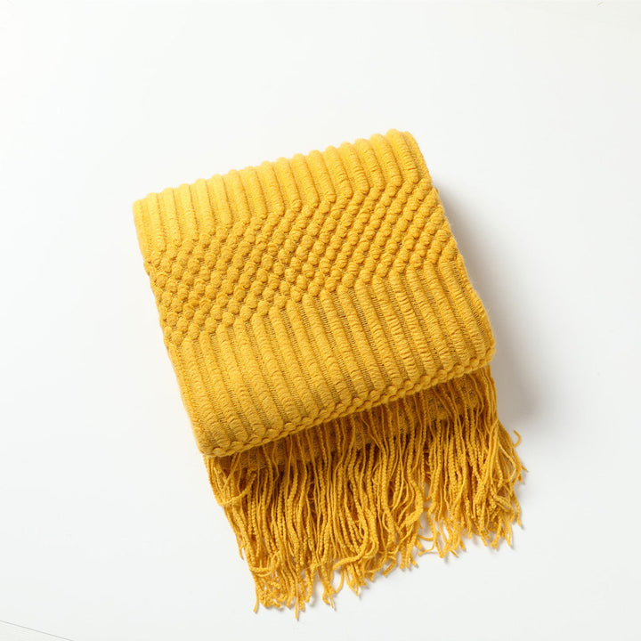 Women's high-quality knitted blanket with textured design Kalsten