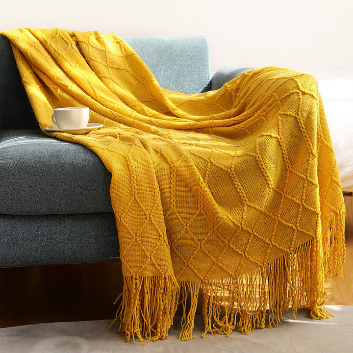 Ladies stylish throw blanket with textured design Kalsten