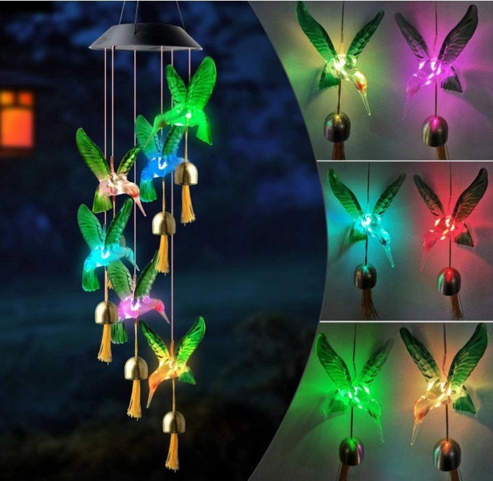LED Solar Butterfly Wind Chime Garden Hanging Light Kalsten