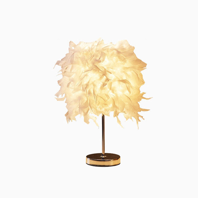White cylindrical bedside lamp simplicity single bulb spring bedside lamp | Kalsten