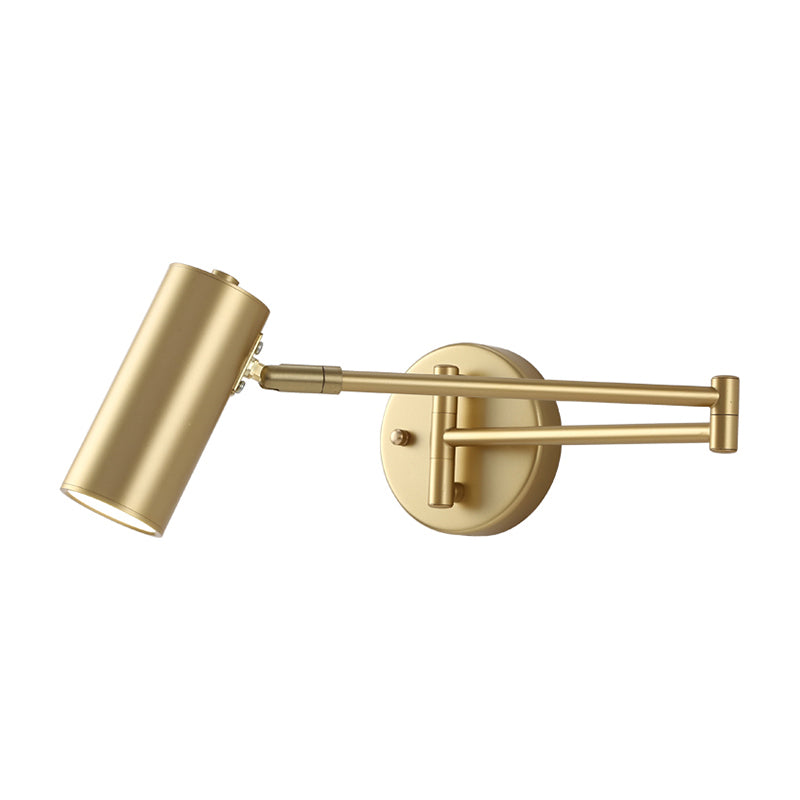 Tubular Bedside Wall Mounted Reading Lamp Metal 1 Bulb Postmodern Wall Light with Extendable Arm | Kalsten