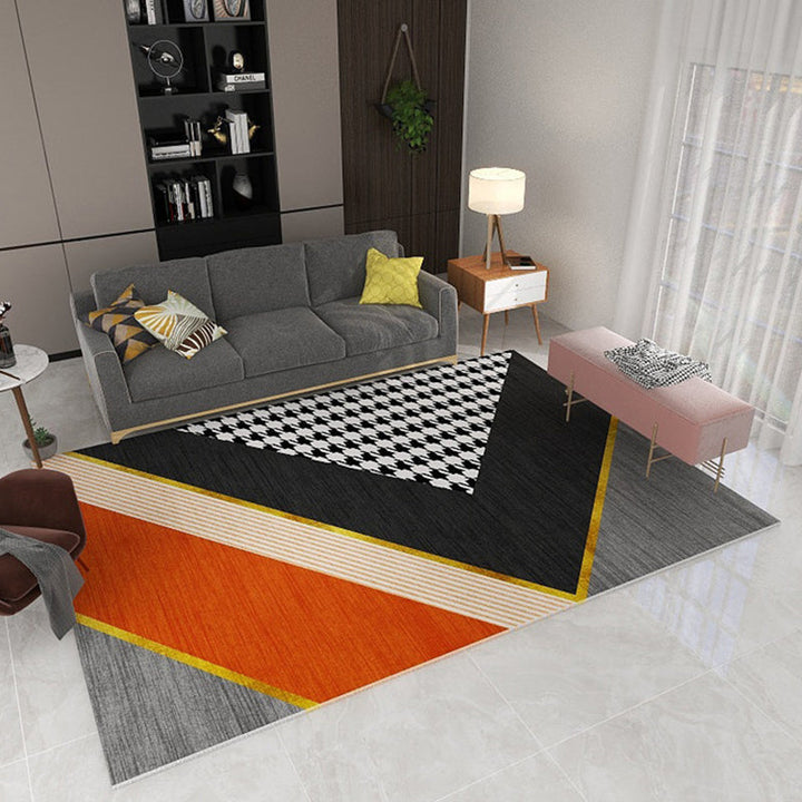 Kalsten | Formal Geometric Print Rug Multicolored Polypropylene Indoor Rug Pet-Friendly Machine Washable Rug for the Living Room