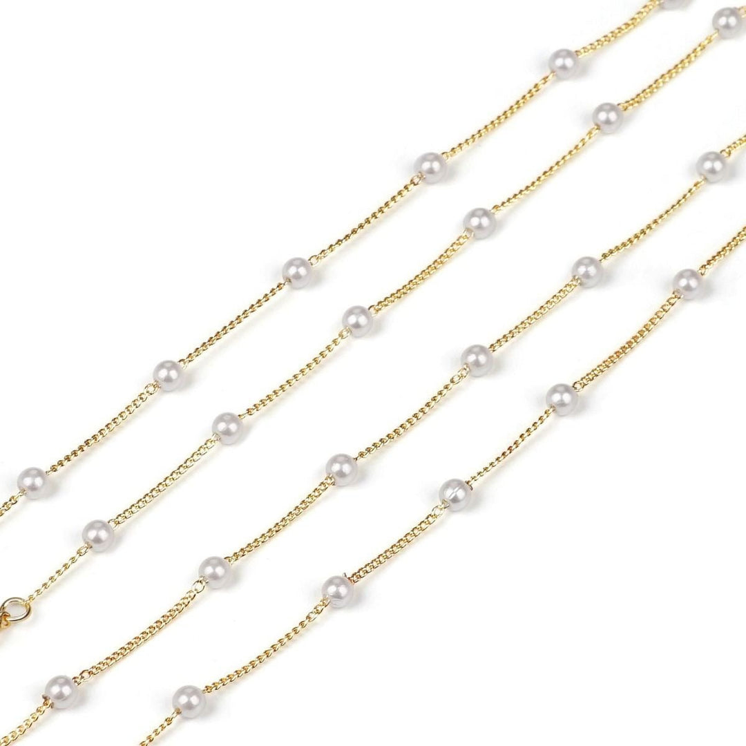 Elegant glasses holder chain with pearls and stainless steel details Kalsten