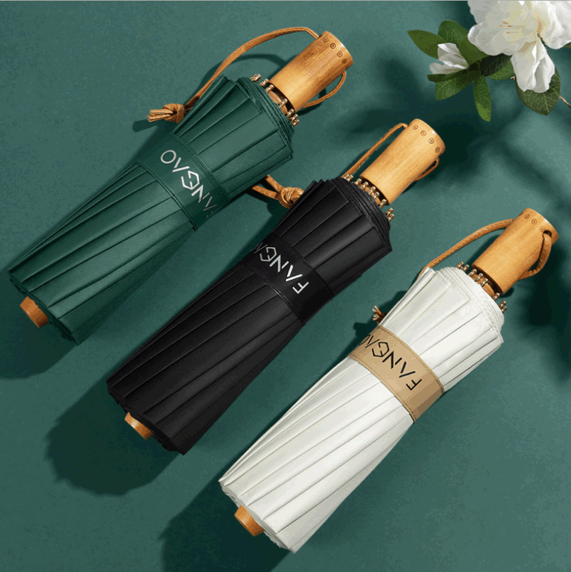 Ladies elegant folding umbrella with ergonomic design Kalsten