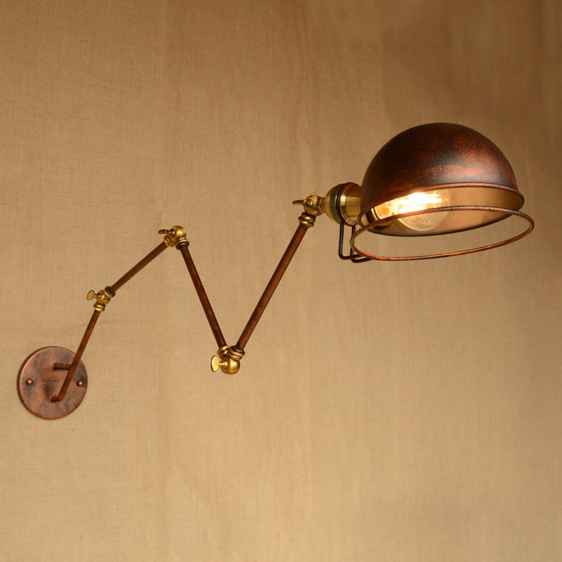 BowLift | Vintage Industrial Bowl Wall Lamp 1 Light Iron Wall Lamp with Rotatable Arm in Black/Metal